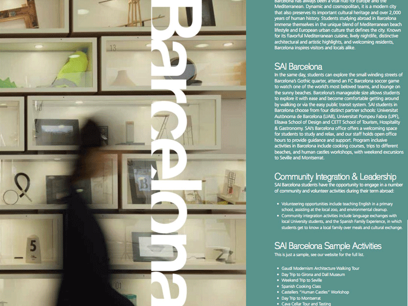 SAI: Study Abroad Course Catalog and Poster Design